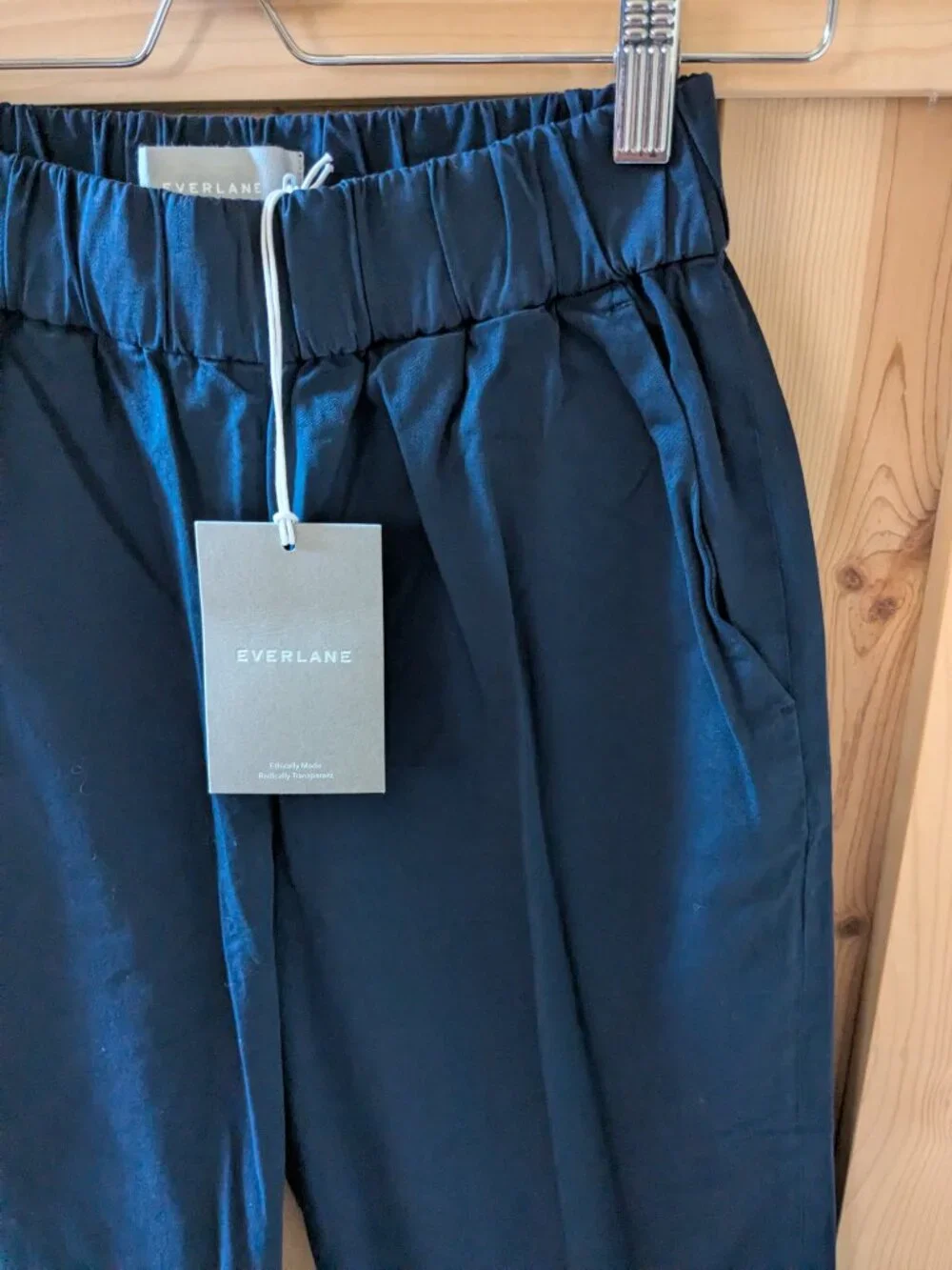 Everlane Easy Pant Size XS Dark Navy Blue High Rise Straight Leg Trousers NWT